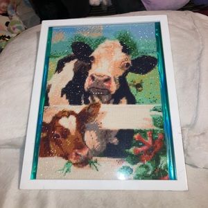 Cow diamond bead art